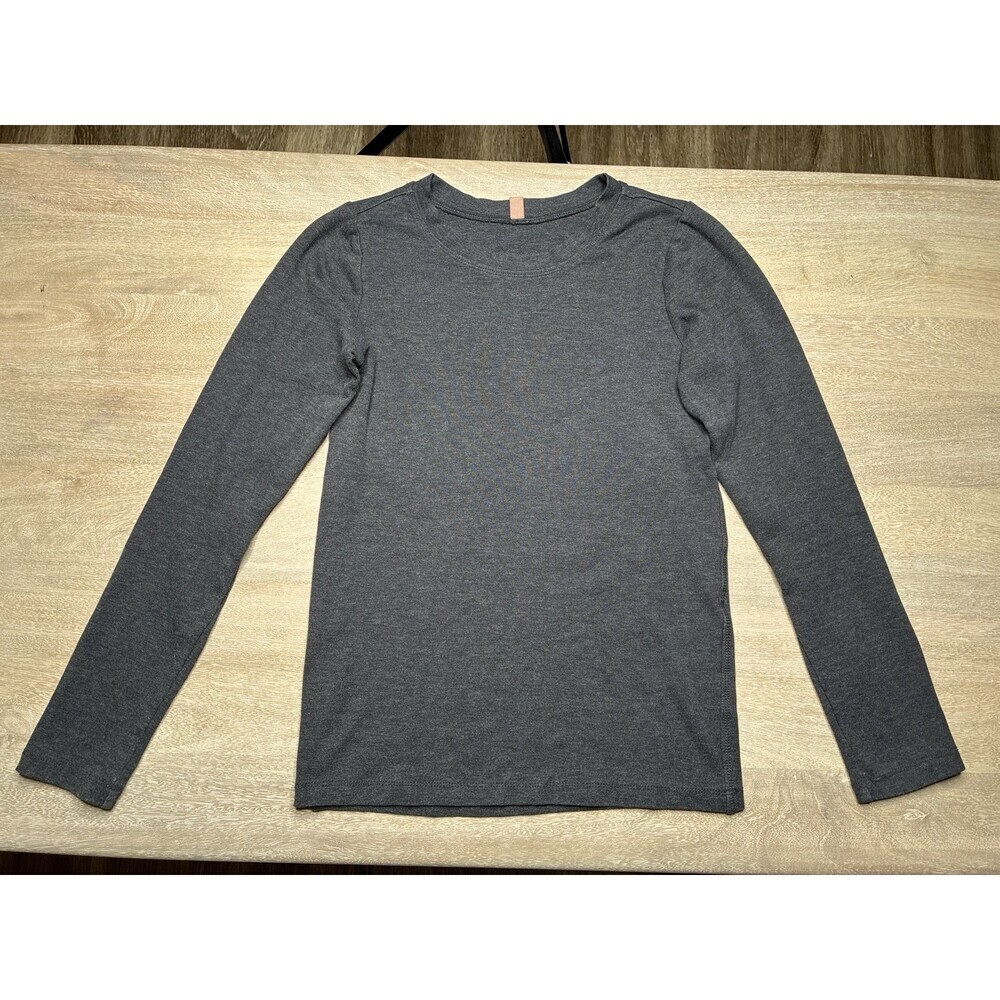 Lunya Restore Base Pima Cotton Long Sleeve Tee Gray Heather Size Small - Picture 2 of 7